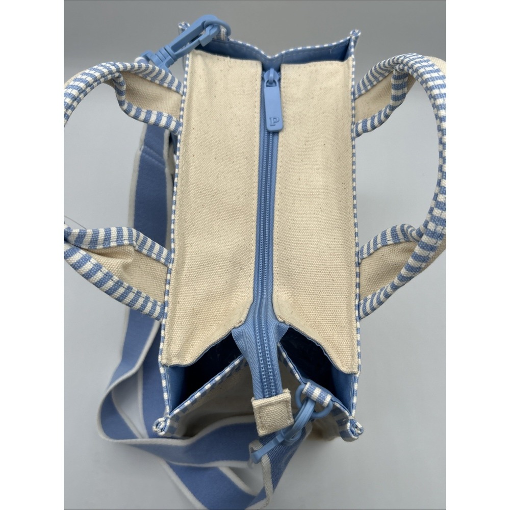 Victoria's Secret PINK Small Canvas Tote Crossbody Strap Light Blue NEW - Picture 7 of 9
